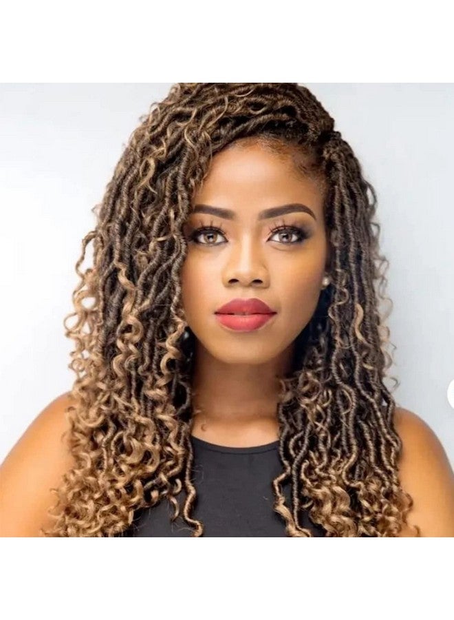 ضفائر كروشيه ناعمة من Faux Locs بطول 10 بوصات، ضفائر كروشيه ناعمة من River Locs، ضفائر كروشيه ملفوفة مسبقًا بأطراف مجعدة، وصلات شعر صناعية من Boho Hippie Locs (عبوة من 6 قطع، رقم 1b/27) - Image 1
