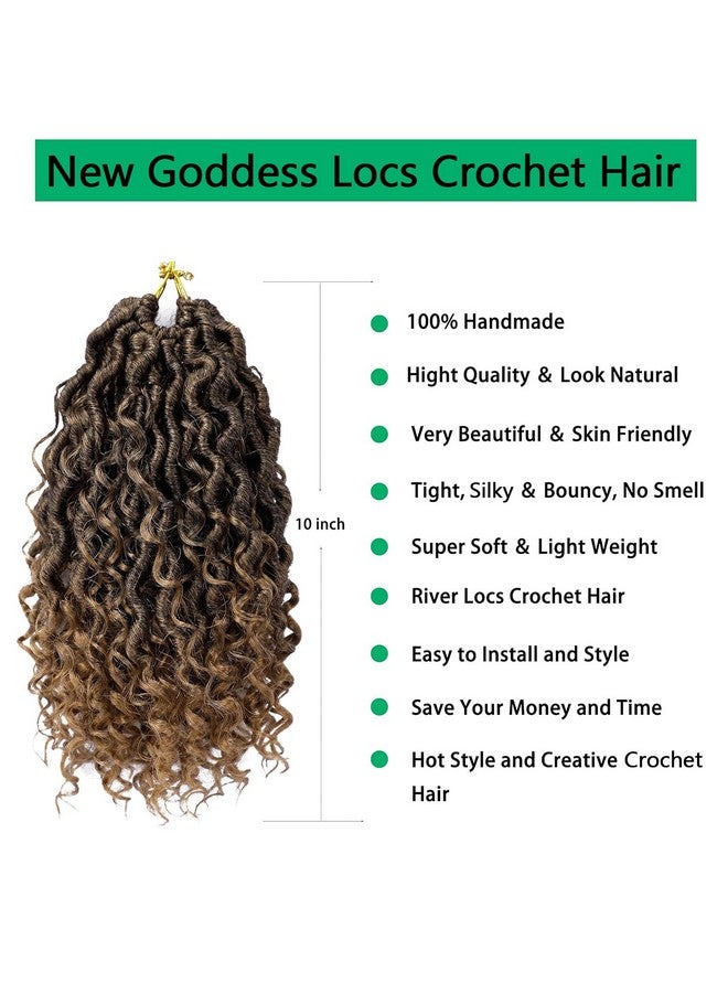 ضفائر كروشيه ناعمة من Faux Locs بطول 10 بوصات، ضفائر كروشيه ناعمة من River Locs، ضفائر كروشيه ملفوفة مسبقًا بأطراف مجعدة، وصلات شعر صناعية من Boho Hippie Locs (عبوة من 6 قطع، رقم 1b/27) - Image 3