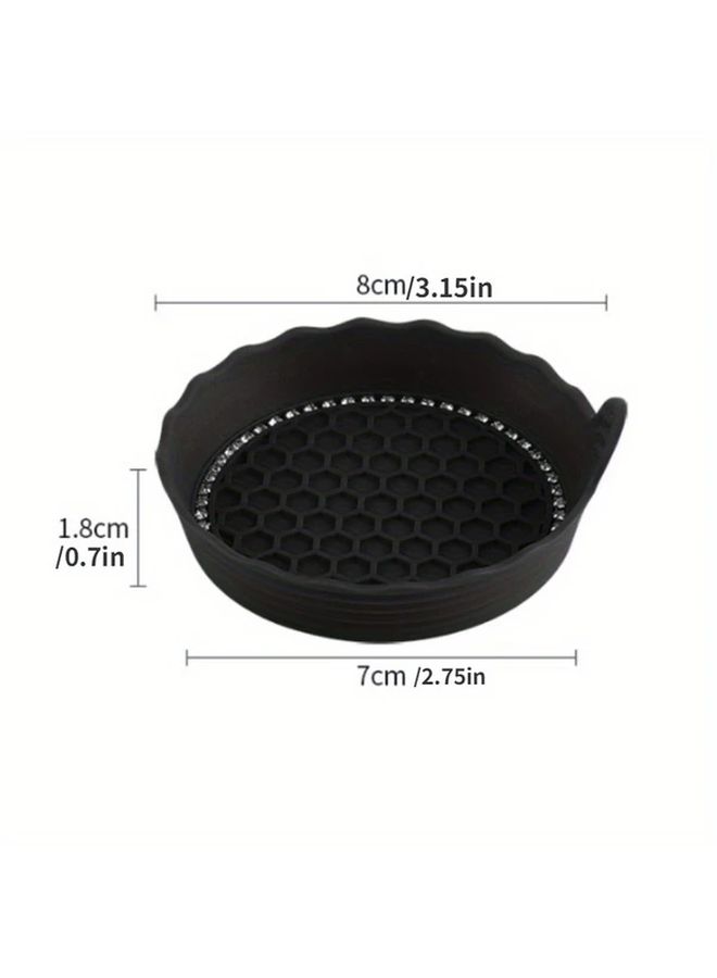 Black Car Cup Coasters 2pcs Non Slip Easy Clean Sparkling Crystal Rhinestone Drink Holders - Image 2
