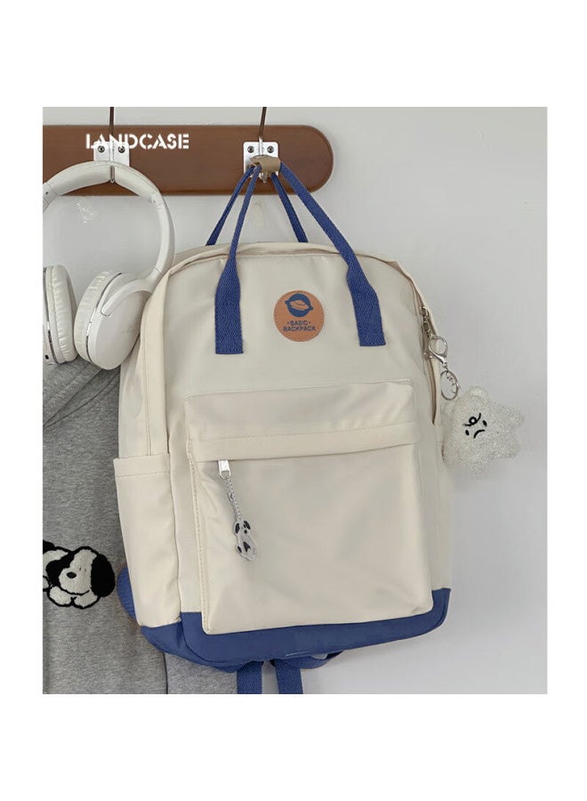 Landcase Backpack For Elementary School Students, Lightweight Large Capacity Backpack For Middle And High School Students, Laptop Bag For College Students, 1704 White And Blue - Image 3