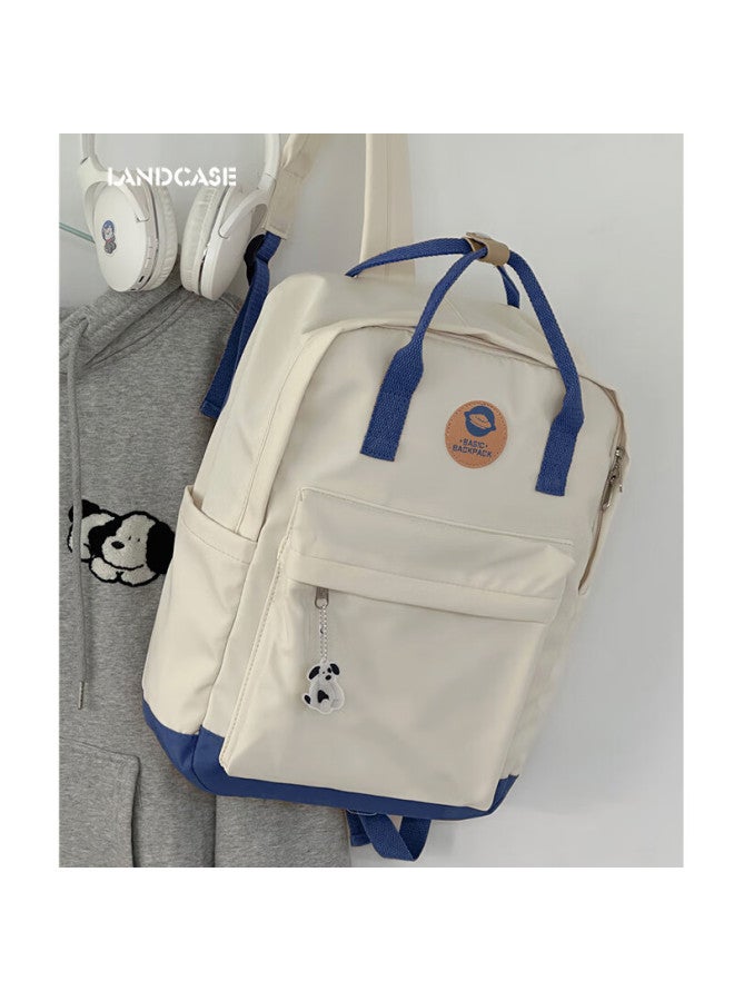 Landcase Backpack For Elementary School Students, Lightweight Large Capacity Backpack For Middle And High School Students, Laptop Bag For College Students, 1704 White And Blue - Image 2