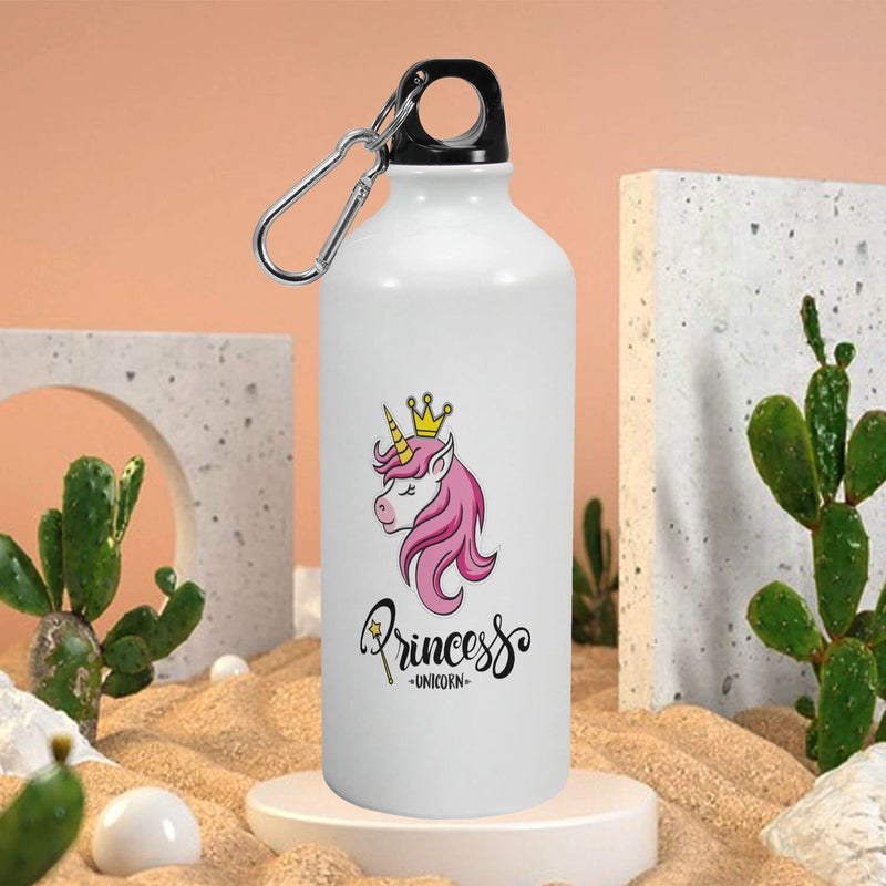 Happu Happu Printed Aluminium Sipper Unicorn Water Bottle with Design Princess Unicorn Gift for Girls Boys Friends Collegues Relatives Cute Stylish Sports Bottle 600 ML 20 Oz HP0978  - Image 2