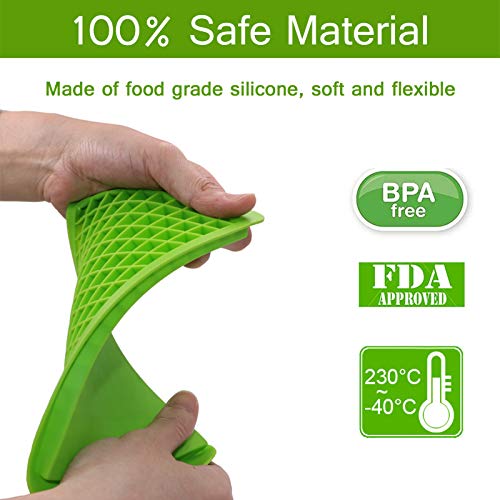 LeeYean Silicone Mini Ice Cube Trays 2 Pack, 160 Small Ice Cube Molds Easy Release Crushed Ice Cube for Chilling Whiskey Cocktail, BPA Free Flexible Stackable and Durable Soft Mold Storage Containers (Green) - Image 2