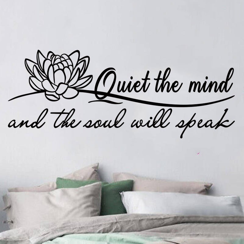 SEATUNE Yoga Pilates Wall Stickers - Inspirational Quotes Motivational Wall Decals - Bathroom Bedroom Living Room Home Vinyl Art Wall Decor - Quiet The Mind and The Soul Will Speak 23"X9" - Image 5