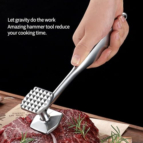 RoarCraft Meat Tenderizer, Dual-Sided Nails Meat Mallet, Meat Hammer Used for Steak, Chicken, Fish，Meat Pounder with Rubber Comfort Grip Handle, Meat Tenderizer Tool - Image 3