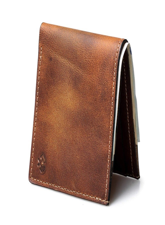 Main Street Forge Bifold Leather Wallet For Men | Made in USA | Mens Bifold Wallets | American Made | Tobacco Snakebite Brown - Image 1