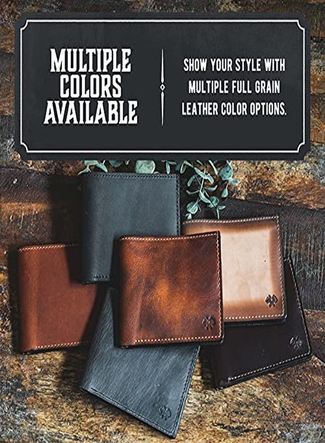 Main Street Forge Bifold Leather Wallet For Men | Made in USA | Mens Bifold Wallets | American Made | Tobacco Snakebite Brown - Image 5