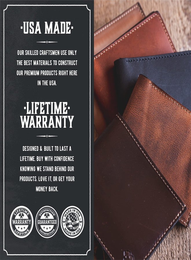 Main Street Forge Bifold Leather Wallet For Men | Made in USA | Mens Bifold Wallets | American Made | Tobacco Snakebite Brown - Image 3