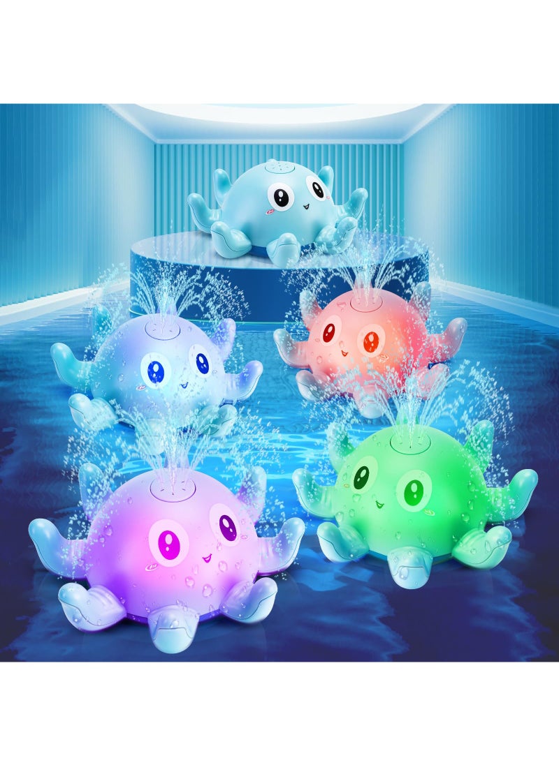 Generic - Baby Bath Toys for 3 Year Olds for 1 2 3 4 5 6 Boys Girls Light Up Toys Automatic Induction Octopus Water Fountain Toy Spray Swimming Pool Bath Time Fun for Kids Toddler Infant - Image 1