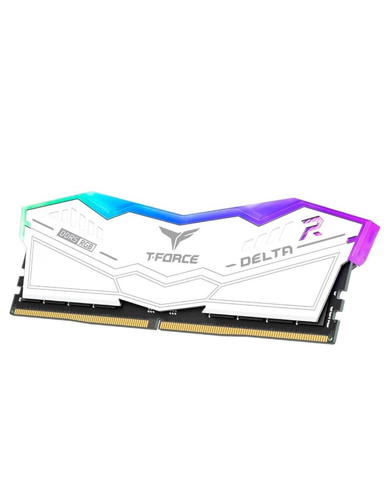 TeamGroup T-Force Delta RGB 32GB 5600MHz (5600MT/s) CL36 White DDR5 Desktop Gaming Memory, Metal Heatsink, ARGB Sync, ECC, XMP 3.0/EXPO, Compatible With Intel/AMD CPU, High Performance Low Latency RAM - Image 2