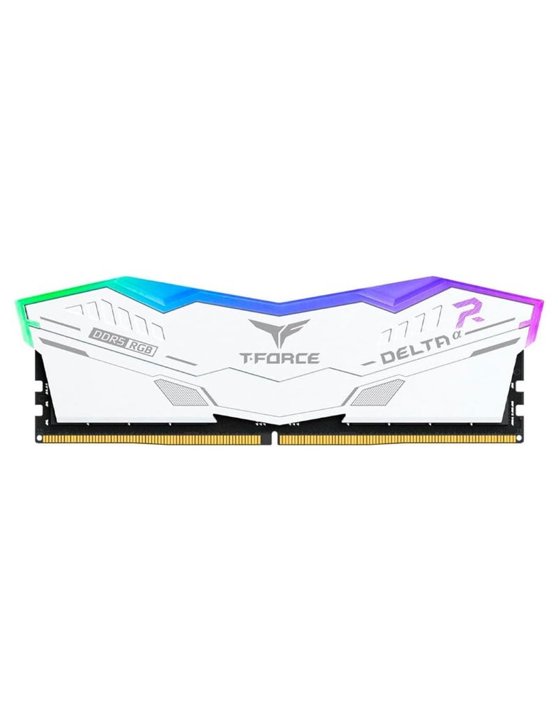 TeamGroup T-Force Delta RGB 32GB 5600MHz (5600MT/s) CL36 White DDR5 Desktop Gaming Memory, Metal Heatsink, ARGB Sync, ECC, XMP 3.0/EXPO, Compatible With Intel/AMD CPU, High Performance Low Latency RAM - Image 1