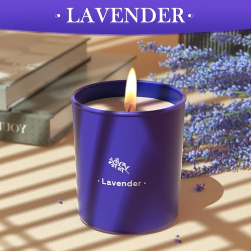TranquilBliss Lavender Candles for Home Scented, 8 oz Scented Candles Present, Purple Jar Wax, Made with Soy for Women, 45 Hour Long-Lasting Burn for Mom Girl Friend Birthday Present Giving - 1 Pack - Image 2