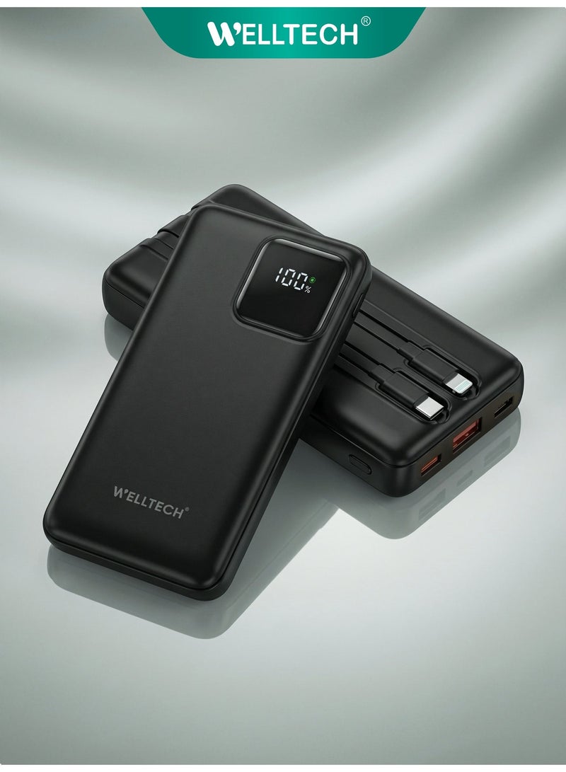 WELLTECH 10000mAh Power Bank Fast Charging Portable Charger USB-C Slim Battery Pack for iPhone Samsung Android Travel – Welltech JAZ30 - Image 1