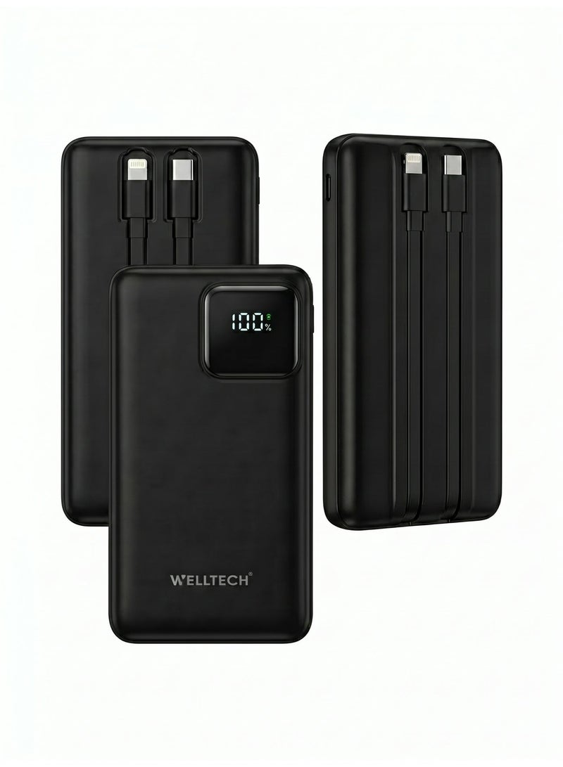 WELLTECH 10000mAh Power Bank Fast Charging Portable Charger USB-C Slim Battery Pack for iPhone Samsung Android Travel – Welltech JAZ30 - Image 2