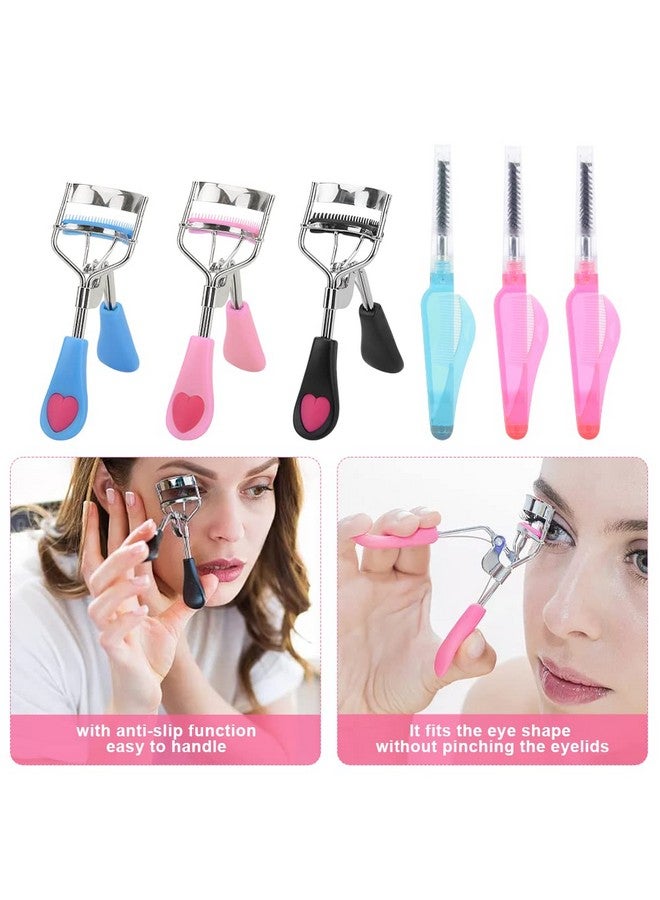 CfoPiryx 14 Pcs Eyelash Curler Set 3 In 1 Eyelash Curler With Built In Comb Include Eyelash Curler Eyelash Comb Eyebrow Brush And Refill Pads Eyelash Applicator Tool For Women (Size:14 Pcsset) - Image 4