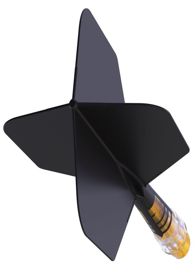 CUESOUL ROST T19 Carbon Integrated Dart Shaft and Flight Big Wing Shape 24mm-Black Flight with Yellow Shafts - Image 3