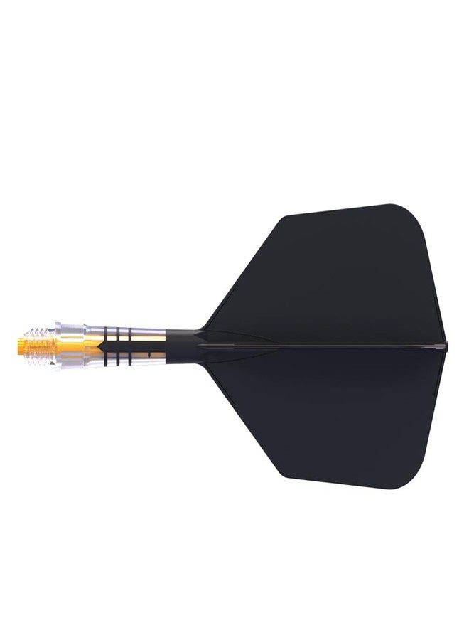 CUESOUL ROST T19 Carbon Integrated Dart Shaft and Flight Big Wing Shape 24mm-Black Flight with Yellow Shafts - Image 1
