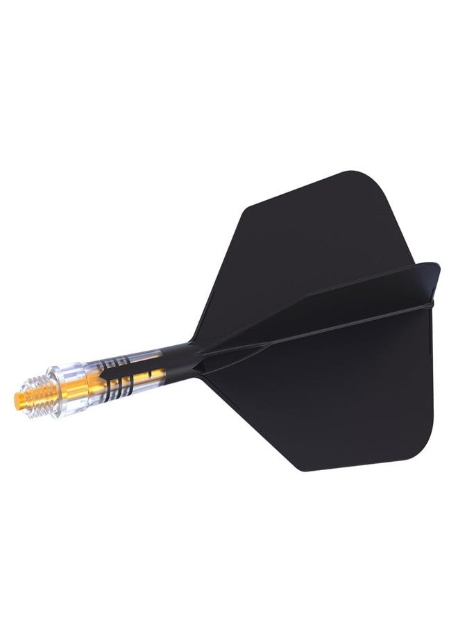 CUESOUL ROST T19 Carbon Integrated Dart Shaft and Flight Big Wing Shape 24mm-Black Flight with Yellow Shafts - Image 2