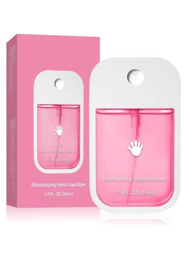 Hydrating Hand Sanitizer Spray,Pink ,Portable Spray Bottle with Moisturizing Effect for Daily Hand Hygiene 1.5 FL OZ (45ml) - Image 1