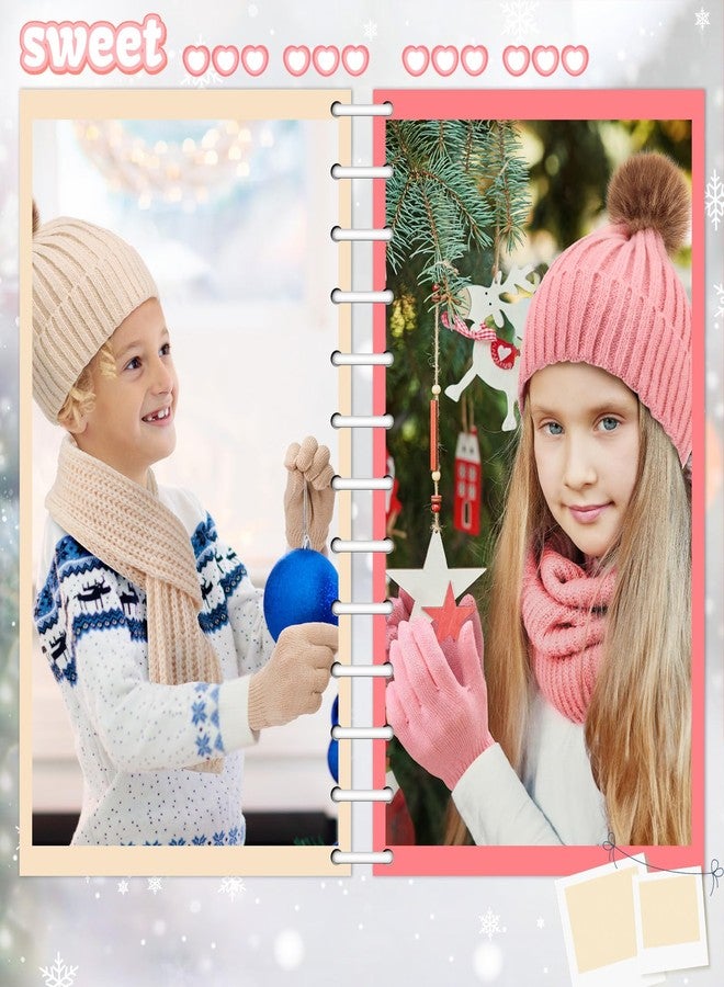 Liitrsh 4 Sets Kids Winter Hat Gloves Scarf Set Girls Boys Knit Hat Long Scarf Snow Gloves Outdoor for Toddler (Vivid Colors) - Image 3