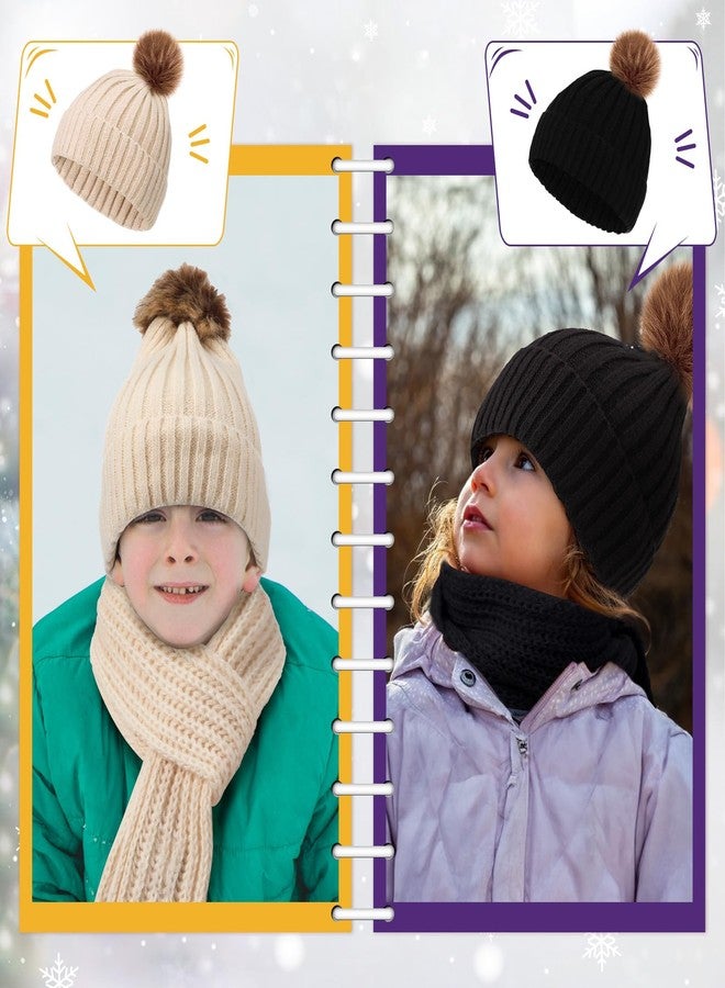 Liitrsh 4 Sets Kids Winter Hat Gloves Scarf Set Girls Boys Knit Hat Long Scarf Snow Gloves Outdoor for Toddler (Vivid Colors) - Image 5