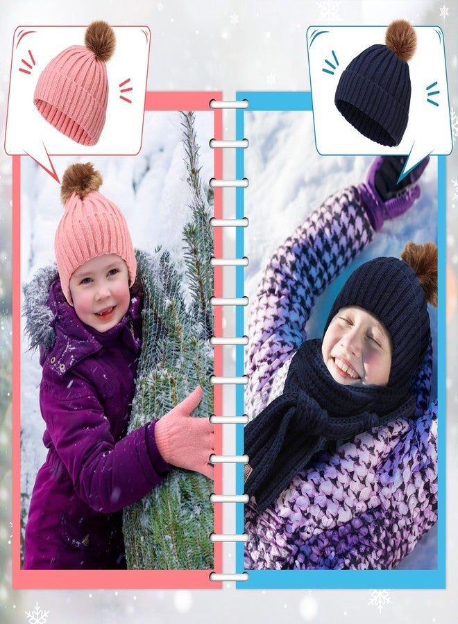 Liitrsh 4 Sets Kids Winter Hat Gloves Scarf Set Girls Boys Knit Hat Long Scarf Snow Gloves Outdoor for Toddler (Vivid Colors) - Image 4
