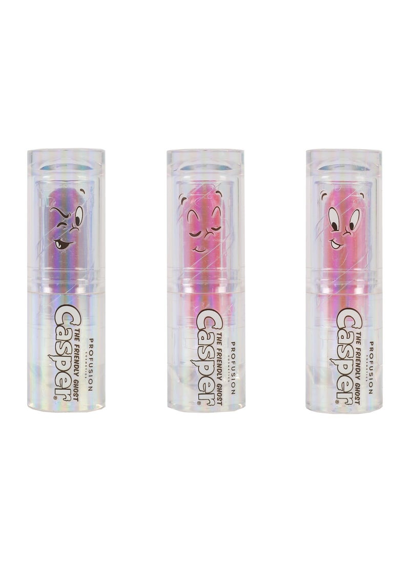 Profusion Cosmetics - Profusion Cosmetics Casper The Friendly Ghost 3 PC Lip  Cheek Balm Set Moisturizing Clear Shine Lip Balm and Nourishing Cheek Balm Unique Makeup Blending Formula Easy Apply and LongLasting Wear - Image 1