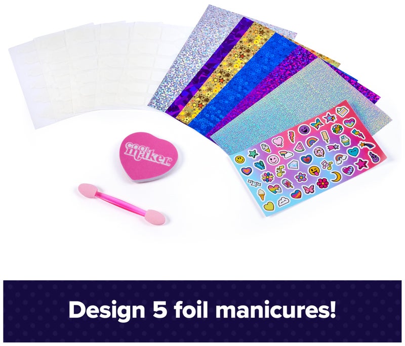 Cool Maker, Mix & Mani Foil Nail Kit with 6 Sheets & Stickers for 5 DIY Manicures (Packaging May Vary), Arts and Crafts Kids Toys for Ages 7 and up - Image 2
