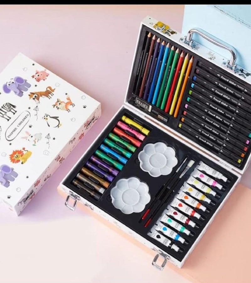 Peeplvalue 64 Pcs Kids Art Drawing Set Art and Craftmini Suitcase l Drawing and Painting Set Best for Birthday Gift for Boys Girls Children-Pack of 1 - Image 1