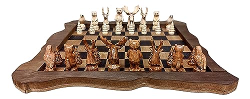 The Bridge Collection Forest Crowd Chessboard Wooden Chess Board Set Nice Chess Set for Adults Exotic Chess Set for Mountain Lodge Cabin Decor - Image 5