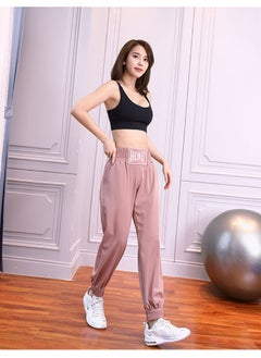 Loquat Casual Sports Fitness Running Trousers Pink 