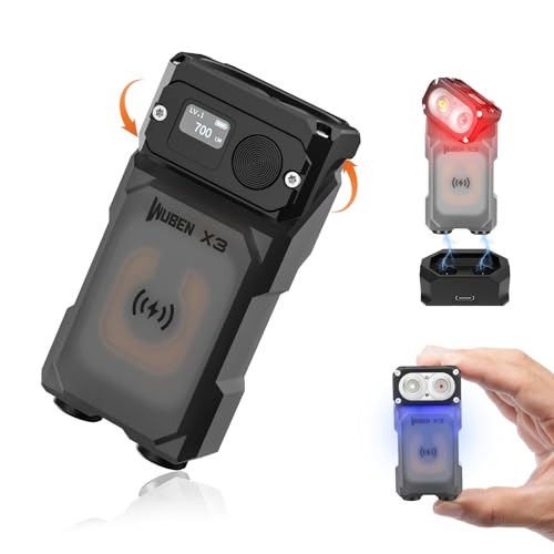 WUBEN X3 Mini Rechargeable Flashlight with Charging Base 180 Degree EDC Keychain Flashlight Twist Ip65 Waterproof Magnet Pocket Flashlight 10 Mode Type-C Lanyard for Camping, Outdoor,Inspection, Gift - Image 1