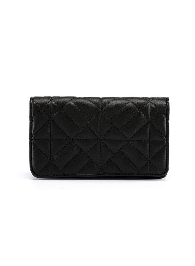 FALETO Black Crossbody Bags for Women Small Quilted Shoulder Bag Clutch Purses Designer Handbags Satchel Evening Party Bag with Gold Chain PU Leather Trendy Mini Club Purse Wallet - Image 1