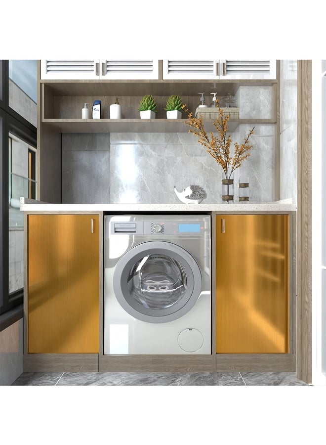 Zeemey 1 Roll Of Thick Golden Brushed Contact Paper, Peeling And Sticking Wallpaper, Self-adhesive Movable Wall Decals Refrigerator, Furniture, Kitchen And Room Background(40*500CM) - Image 4