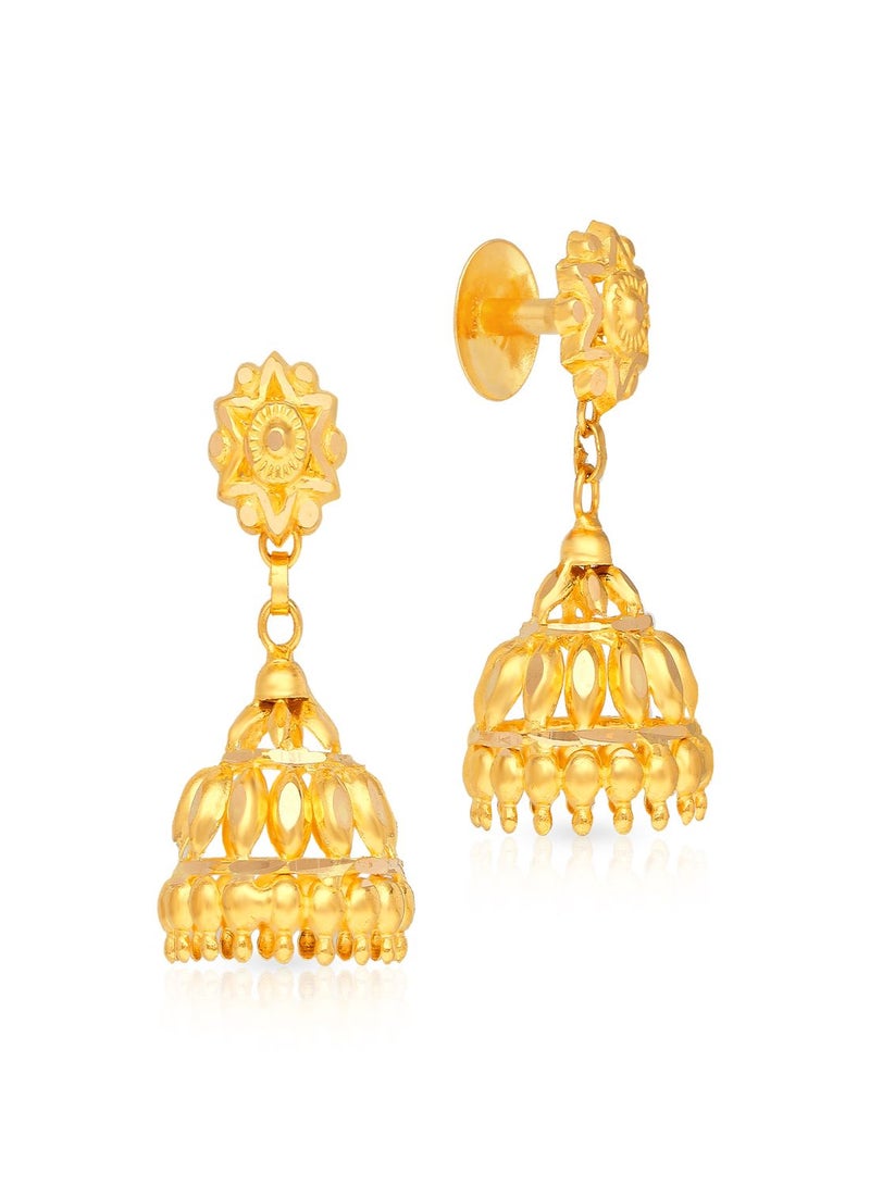 Malabar Gold and Diamonds 22KT 916 Gold Earrings for Girls ERKER10937 - Image 1