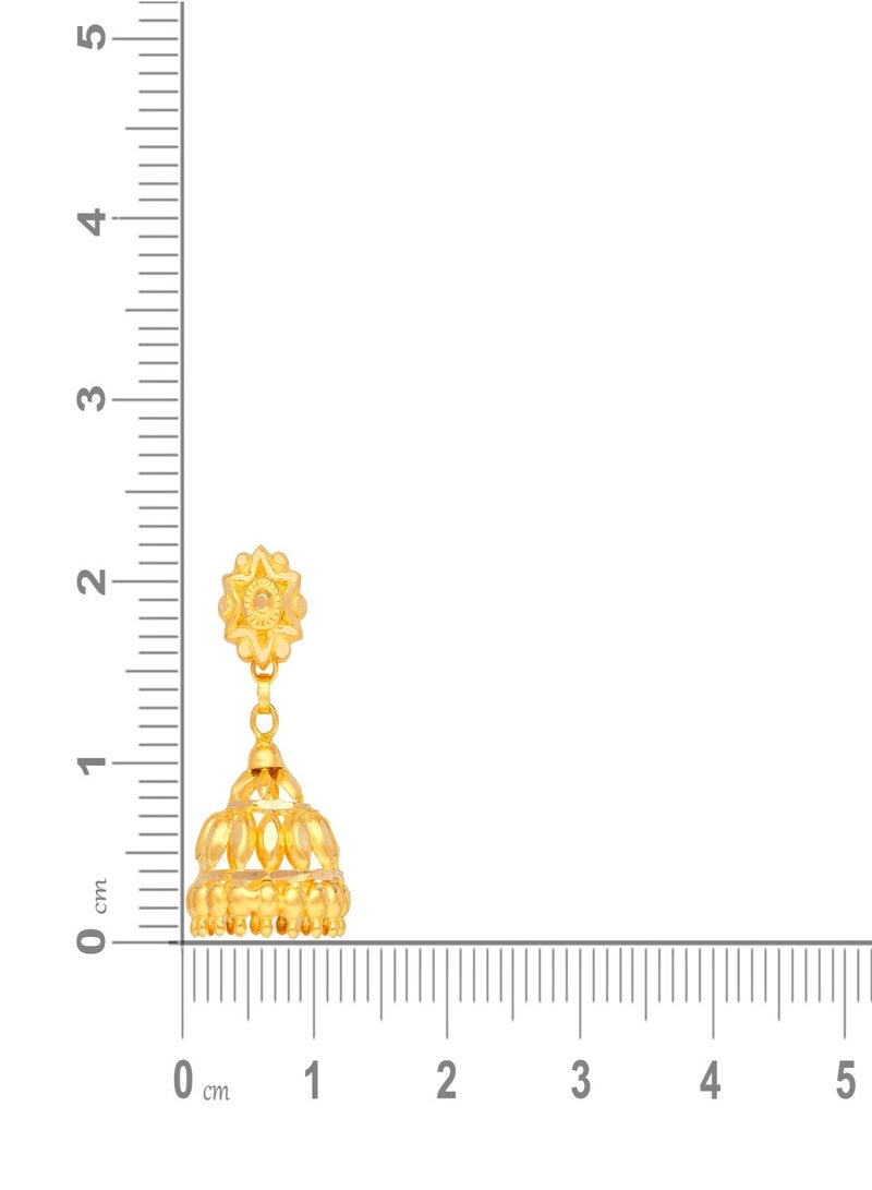 Malabar Gold and Diamonds 22KT 916 Gold Earrings for Girls ERKER10937 - Image 3