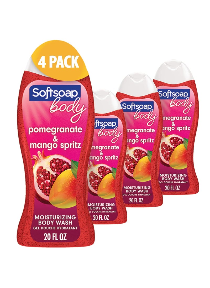 Softsoap - Softsoap Body Wash Pomegranate  Mango Spritz Body Wash 20 Fl Oz Pack of 4 - Image 1