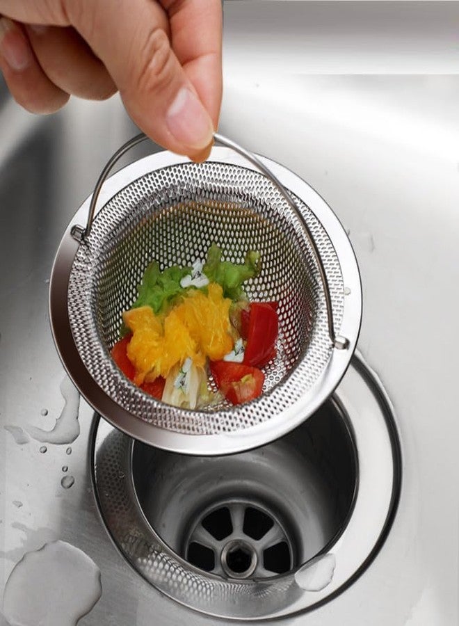 MobFest® High Durability Stainless Steel Sink Strainer with Handle, Kitchen Drain Basin Basket Filter Stopper Food Blockage Drainer Jali, 2mm Perforated Holes, Double Edging Corners, 11 cm, 1 Pcs - Image 1
