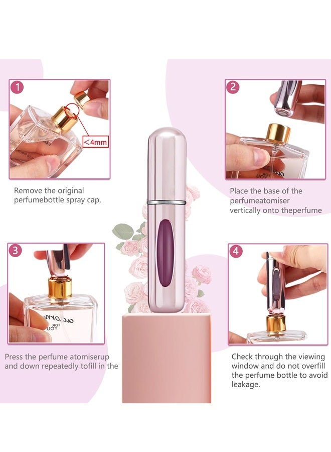 4 قطع من زجاجات رذاذ العطور الصغيرة المحمولة القابلة لإعادة التعبئة سعة 5 مل، عبوات رذاذ العطور القابلة لإعادة التعبئة، بخاخ عطر صغير - Image 5