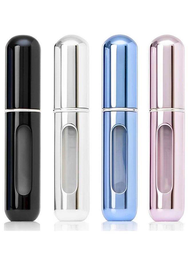 4 قطع من زجاجات رذاذ العطور الصغيرة المحمولة القابلة لإعادة التعبئة سعة 5 مل، عبوات رذاذ العطور القابلة لإعادة التعبئة، بخاخ عطر صغير - Image 1