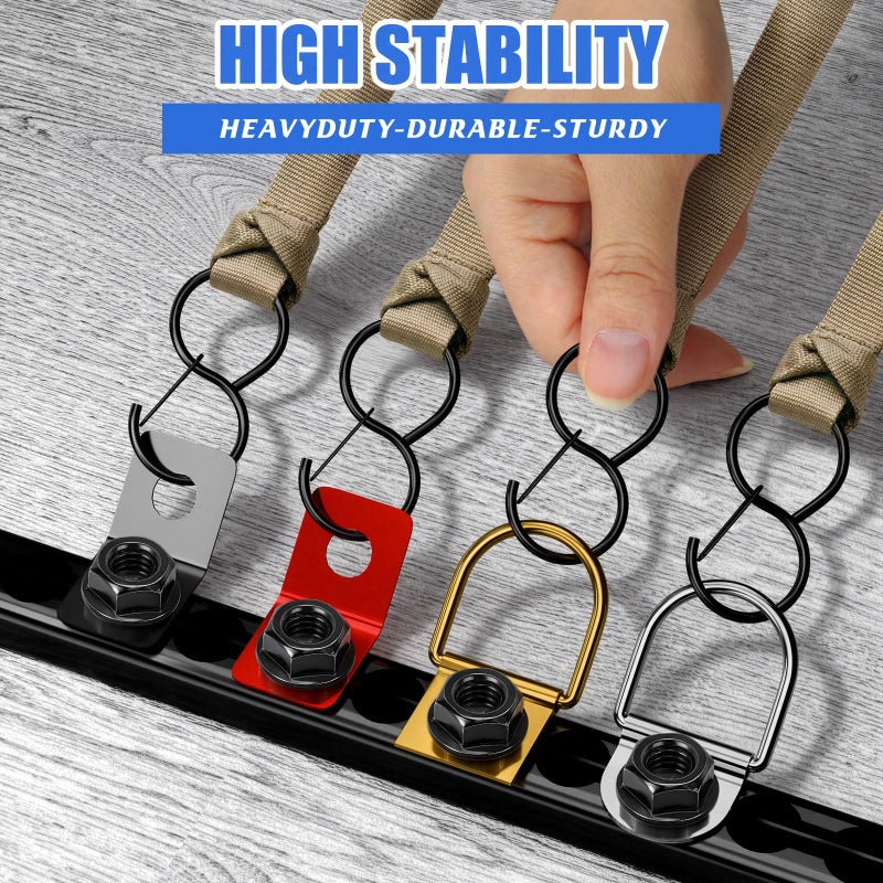 Frienda 12 Pcs L Track Double Stud Lug M8 x 30mm Tie Down Mounting Bolts for Heavy Duty Anchor Points Threaded Stud Fittings Accessories for Rv ATV Truck Bed Trailer Cargo Control Rails Black - Image 5