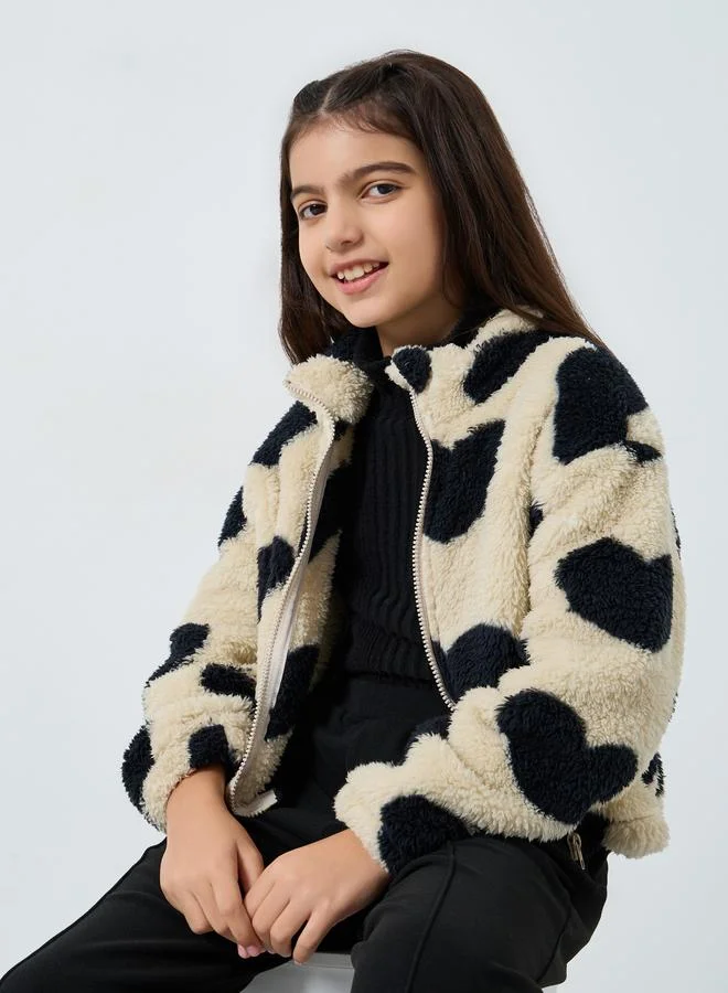 ستايلي جاكيت فليس بطبعة فلوب