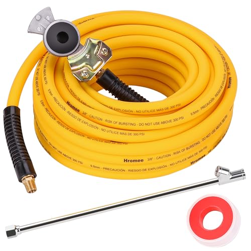 Hromee Semi Truck Glad hand Tire Inflator Kit 3/8 in. x 50 ft. Hose with Universal Glad hand and 13 inch Extended Reach Dual Foot Locking Air Chuck, Air Hose Tire Inflator Kit - Image 1