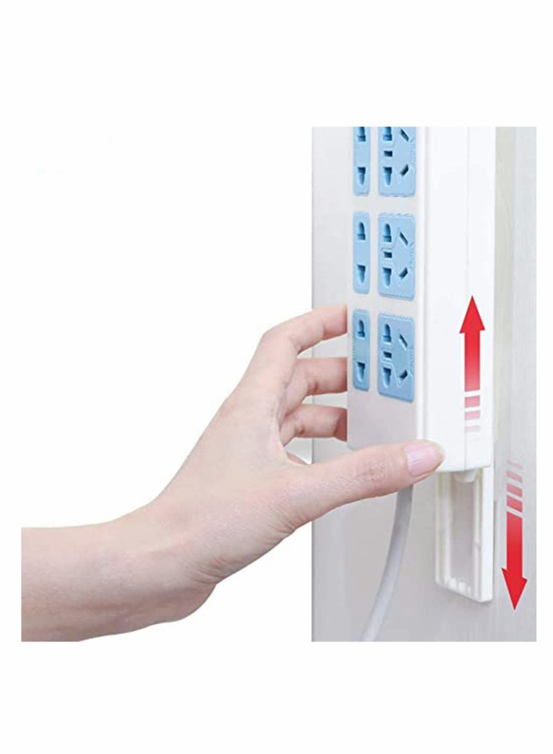 Power Strip Holder, 2 Pack Self Adhesive Punch-Free Plug-in Wall Socket Sticker Fixer Reusable Adapter Fixer Stand Shelf Traceless Cable Management Patch Panel Socket Organizer (Whtie)  - Image 1