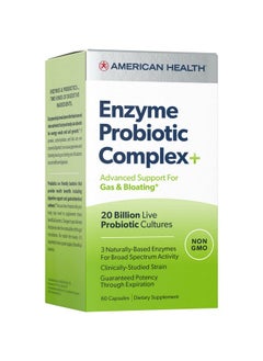 AMERICAN HEALTH Enzyme Probiotic Complex Plus, 20 Billion Microorganisms - Clinically Studied Strain - Advanced Support for Gas & Bloating* - Non-GMO - 60 Capsules, 60 Total Servings - pzsku/Z578C9BE8C3E7DBC3B82DZ/45/_/1740202082/4bd8bac2-a464-4d53-a44b-aed1fa050141