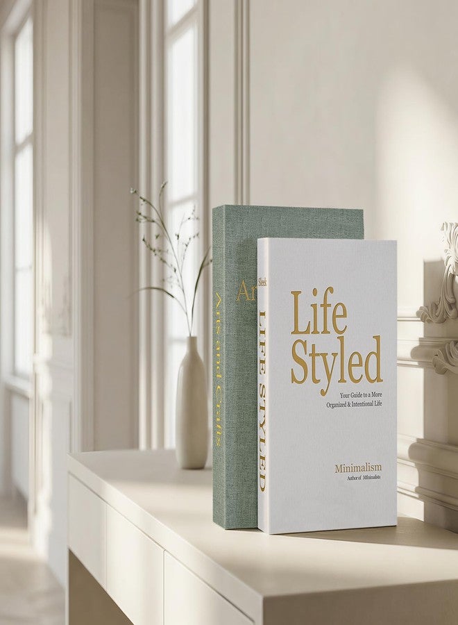 Befumly Realistic Decorative Book Boxes with Hidden Storage, Set of 2 Linen Faux Books, Sturdy and Neutral Home Decor for Coffee Table, Bookshelf, Entryway and Office - Image 3