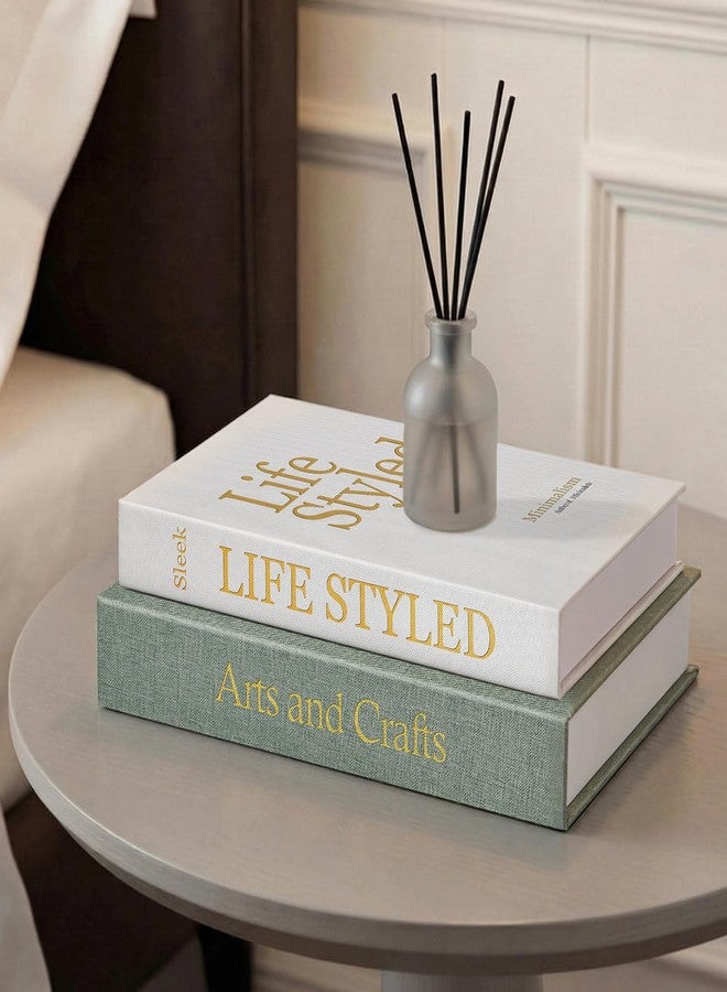 Befumly Realistic Decorative Book Boxes with Hidden Storage, Set of 2 Linen Faux Books, Sturdy and Neutral Home Decor for Coffee Table, Bookshelf, Entryway and Office - Image 2