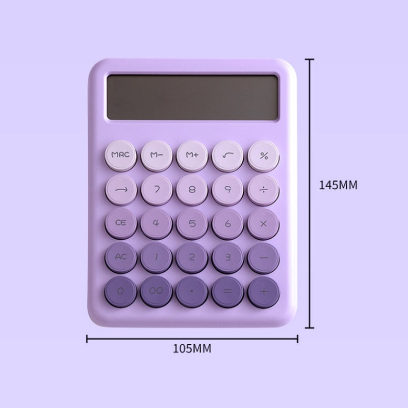 Desktop Calculator 12 Digit Large LCD Display Big Round Button Cute Gradient Colored Calculator Suitable for Office School Home for Kids Students Accountant - Image 5