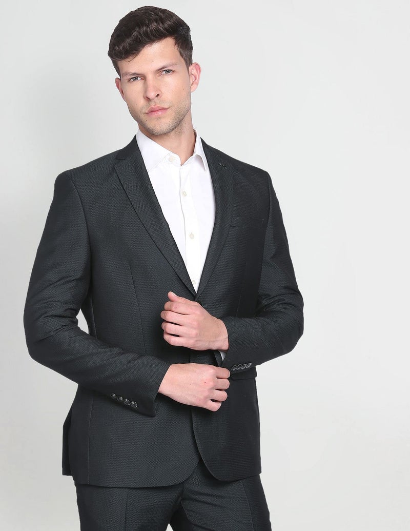 Arrow Men Cotton Regular Fit Single Breasted Suits (ARAFSU5570_Green - Image 2