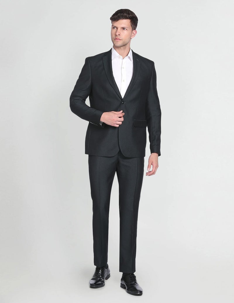Arrow Men Cotton Regular Fit Single Breasted Suits (ARAFSU5570_Green - Image 4